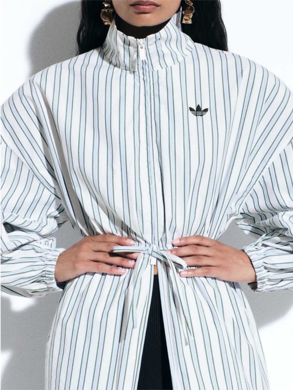 NEW Adidas Originals x ASOS White Navy Pinstripes Jacket - Picture 3 of 5